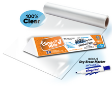 Load image into Gallery viewer, Clear Cling-riteยฎ Roll - 20 sheets and dry erase marker included